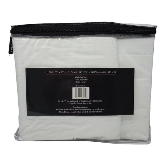 Spyder Full/Double Sheets Set 6 Pc Embossed Polyester Soft Comfort 4 Pillowcases - Picture 6 of 6